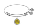 Brass With November Birth Month On White Angelica Collection Bangle