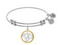 Brass With Yellow+white Finish Faith+hope+charity With CZ On White Angelica Collection Bangle