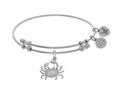 Brass With White Finish Crab Charm With White CZ N White Angelica Collection Bangle