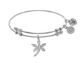Brass With White Dragonfly Charm On WhiteAngelica Bangle