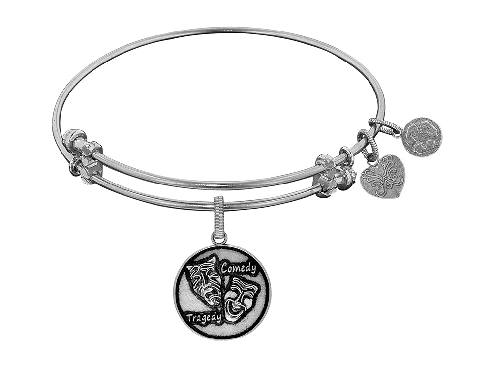 Brass With White Finish Comedy/tragedy Charm For Angelica Bangle