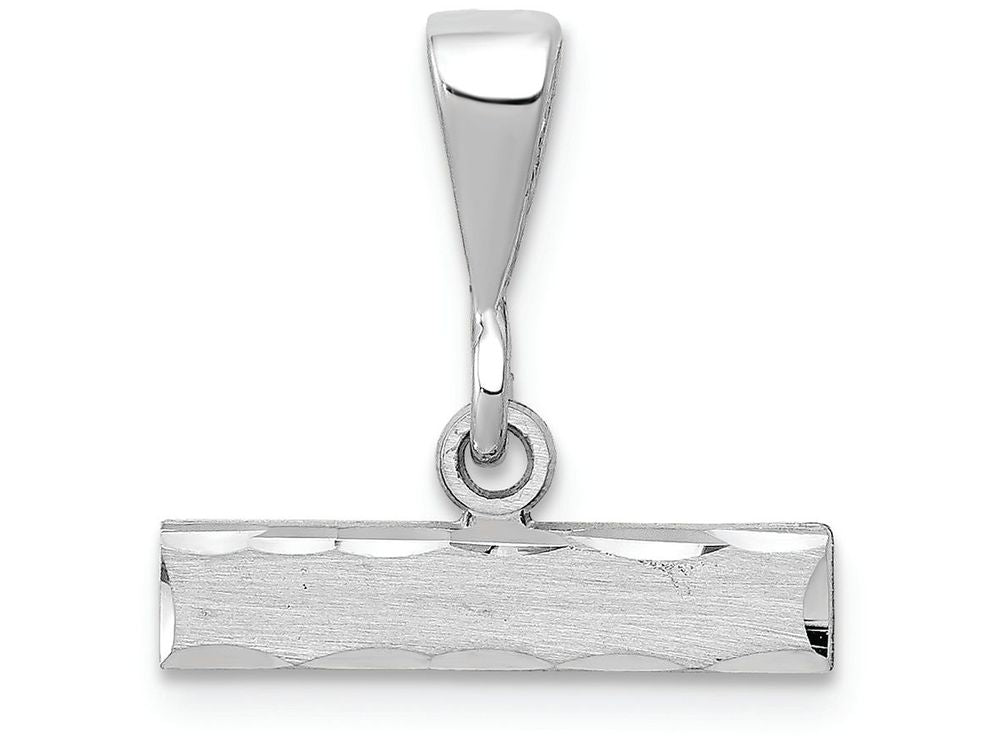 FJC Finejewelers 14 kt White Gold Casted Large Bright Cut Number Top Charm