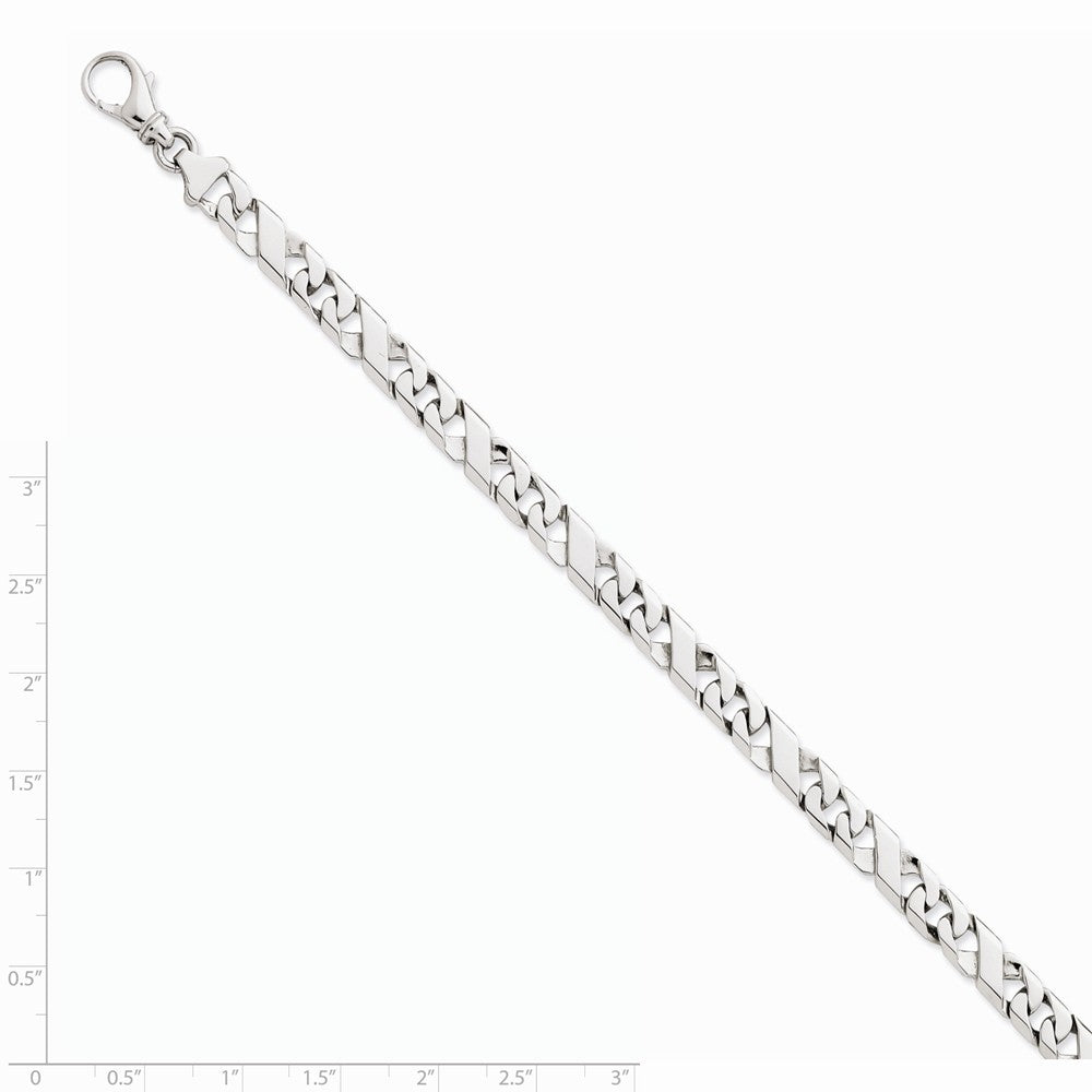 FJC Finejewelers 9 Inch 14k White Gold 6mm Hand-polished Fancy Link Chain Ankle Bracelet (Smaller Ankles)