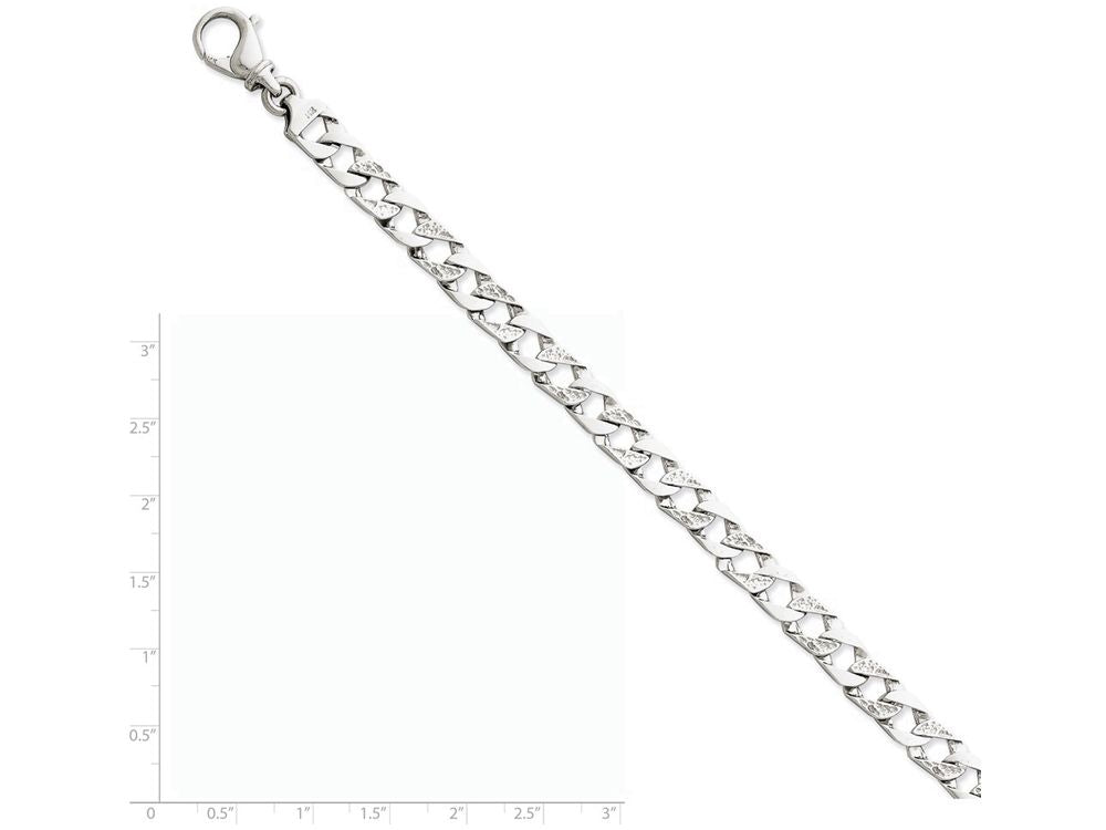 FJC Finejewelers 7 Inch 14k White Gold 7.35mm Polished Fancy Link Chain Bracelet