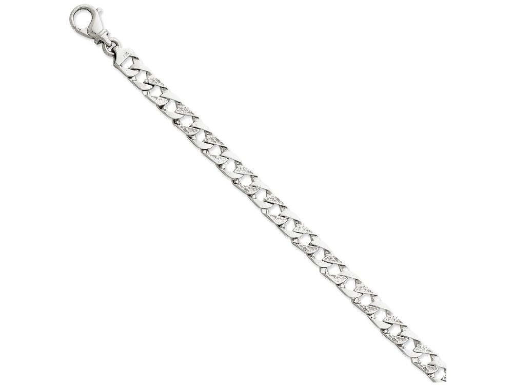 FJC Finejewelers 7 Inch 14k White Gold 7.35mm Polished Fancy Link Chain Bracelet