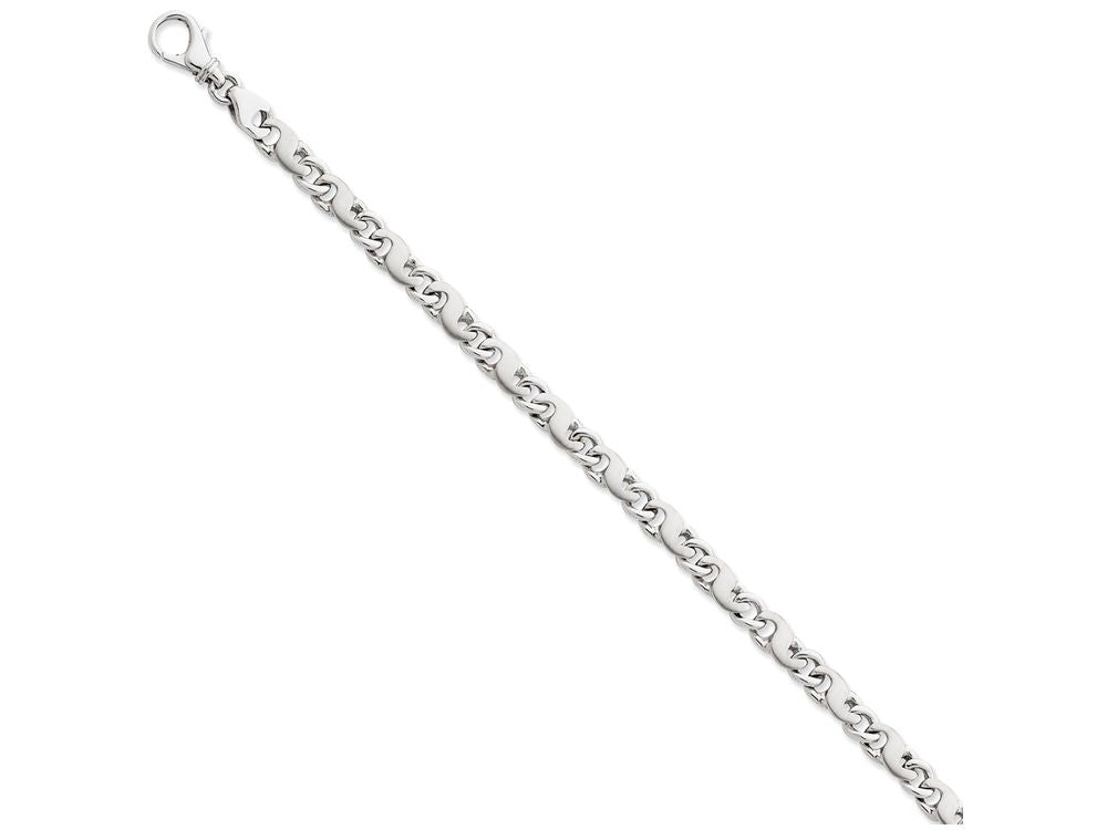 FJC Finejewelers 7 Inch 14k White Gold 6.2mm Polished Fancy Link Chain Bracelet