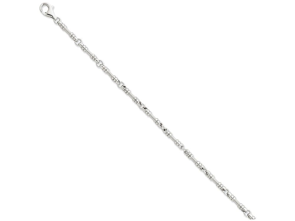 FJC Finejewelers 7 Inch 14k White Gold 3.25mm Fancy Link Chain Bracelet