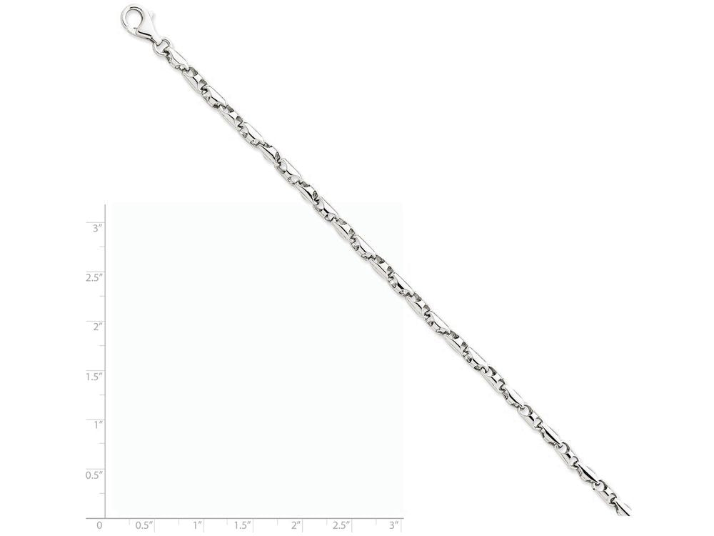 FJC Finejewelers 7 Inch 14k White Gold 3.75mm Polished Fancy Link Chain Bracelet