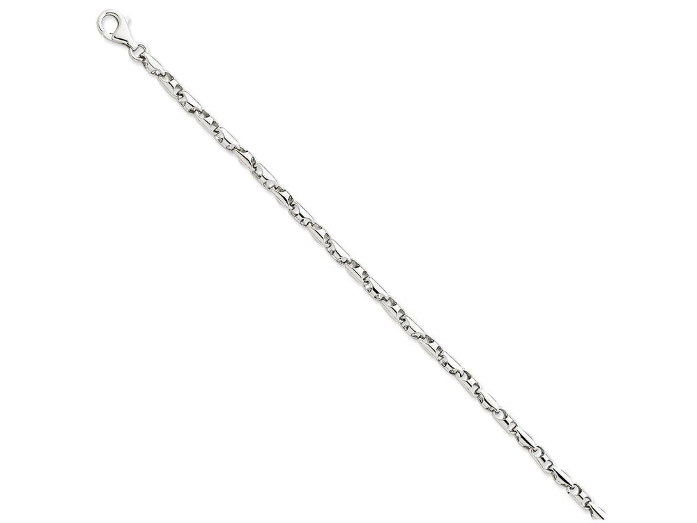 FJC Finejewelers 8 Inch 14k White Gold 3.75mm Polished Fancy Link Chain Bracelet