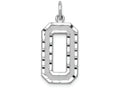 FJC Finejewelers 14 kt White Gold Casted Large Bright Cut Number 0 Charm
