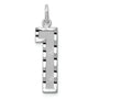 FJC Finejewelers 14 kt White Gold Casted Large Bright Cut Number 1 Charm