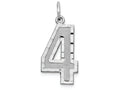 FJC Finejewelers 14 kt White Gold Casted Large Bright Cut Number 4 Charm