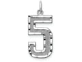 FJC Finejewelers 14 kt White Gold Casted Large Bright Cut Number 5 Charm