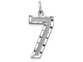 FJC Finejewelers 14 kt White Gold Casted Large Bright Cut Number 7 Charm