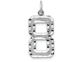 FJC Finejewelers 14 kt White Gold Casted Large Bright Cut Number 8 Charm