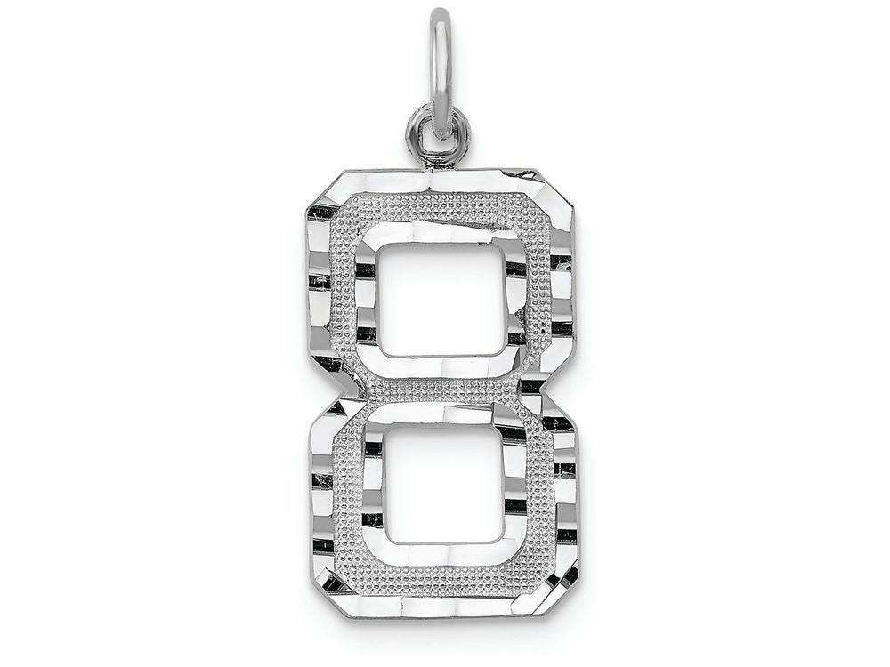 FJC Finejewelers 14 kt White Gold Casted Large Bright Cut Number 8 Charm