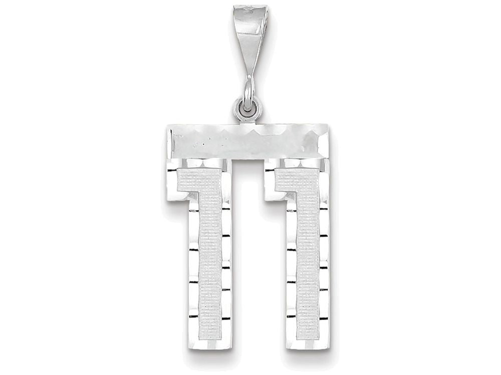 FJC Finejewelers 14k White Gold Large Bright Cut Number 11 Charm