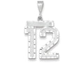 FJC Finejewelers 14k White Gold Large Bright Cut Number 12 Charm