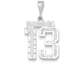 FJC Finejewelers 14k White Gold Large Bright Cut Number 13 Charm