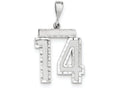 FJC Finejewelers 14k White Gold Large Bright-cut Number 14 Charm