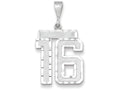 FJC Finejewelers 14k White Gold Large Bright Cut Number 16 Charm