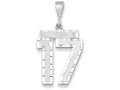 FJC Finejewelers 14k White Gold Large Bright Cut Number 17 Charm