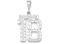 FJC Finejewelers 14k White Gold Large Bright Cut Number 18 Charm