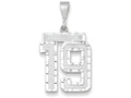 FJC Finejewelers 14k White Gold Large Bright Cut Number 19 Charm