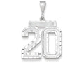 FJC Finejewelers 14k White Gold Large Bright Cut Number 20 Charm