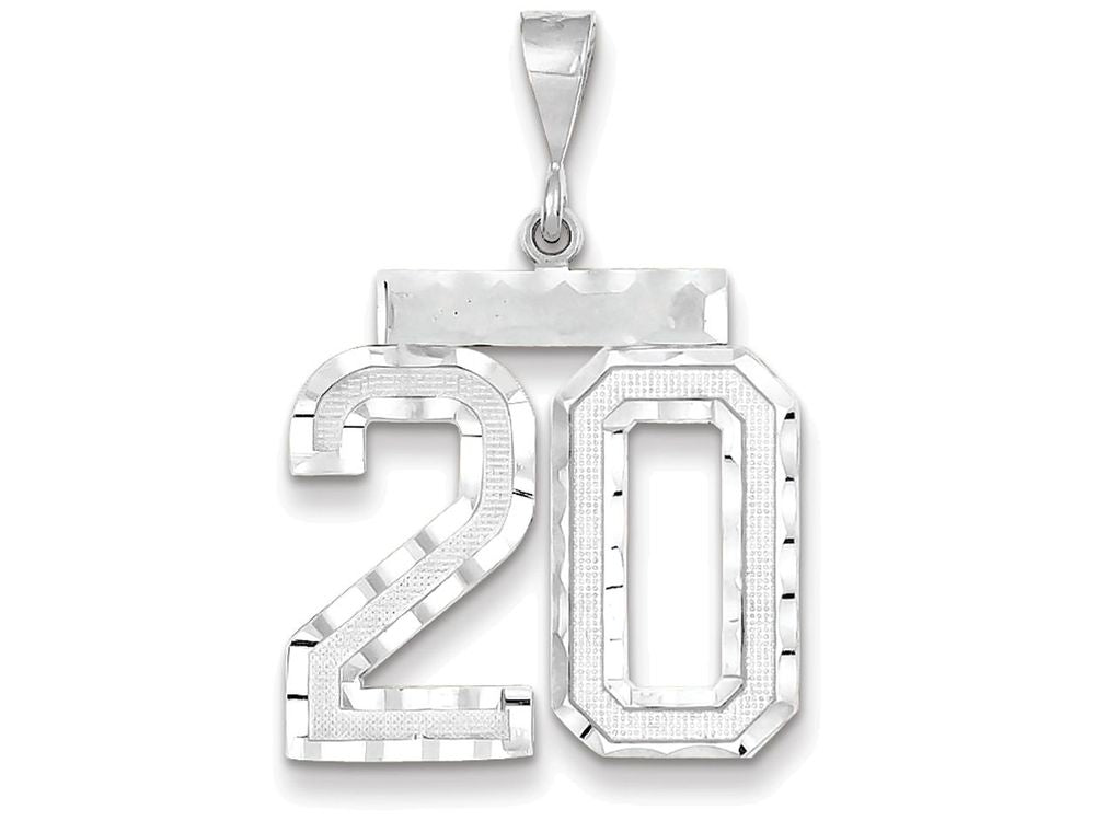 FJC Finejewelers 14k White Gold Large Bright Cut Number 20 Charm