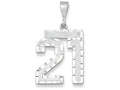 FJC Finejewelers 14k White Gold Large Bright Cut Number 21 Charm