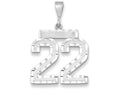 FJC Finejewelers 14k White Gold Large Bright Cut Number 22 Charm