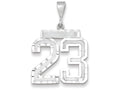 FJC Finejewelers 14k White Gold Large Bright Cut Number 23 Charm