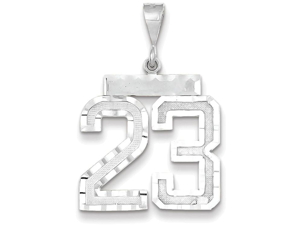FJC Finejewelers 14k White Gold Large Bright Cut Number 23 Charm