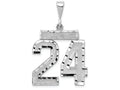 FJC Finejewelers 14k White Gold Large Bright Cut Number 24 Charm