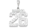 FJC Finejewelers 14k White Gold Large Bright Cut Number 26 Charm