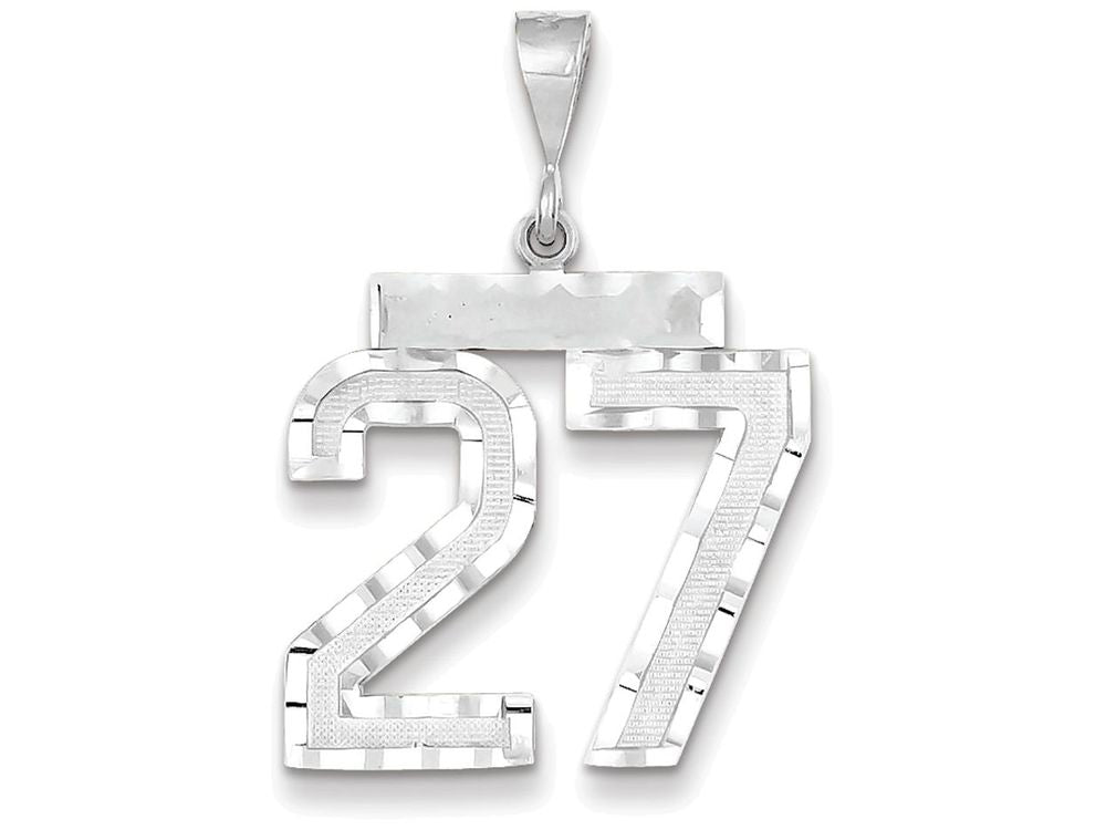 FJC Finejewelers 14k White Gold Large Bright Cut Number 27 Charm