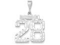 FJC Finejewelers 14k White Gold Large Bright Cut Number 28 Charm