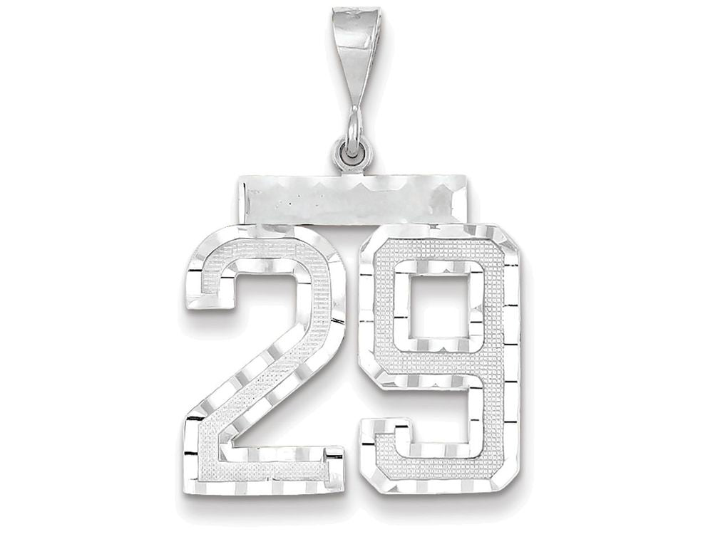 FJC Finejewelers 14k White Gold Large Bright Cut Number 29 Charm