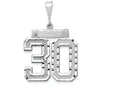 FJC Finejewelers 14k White Gold Large Bright Cut Number 30 Charm