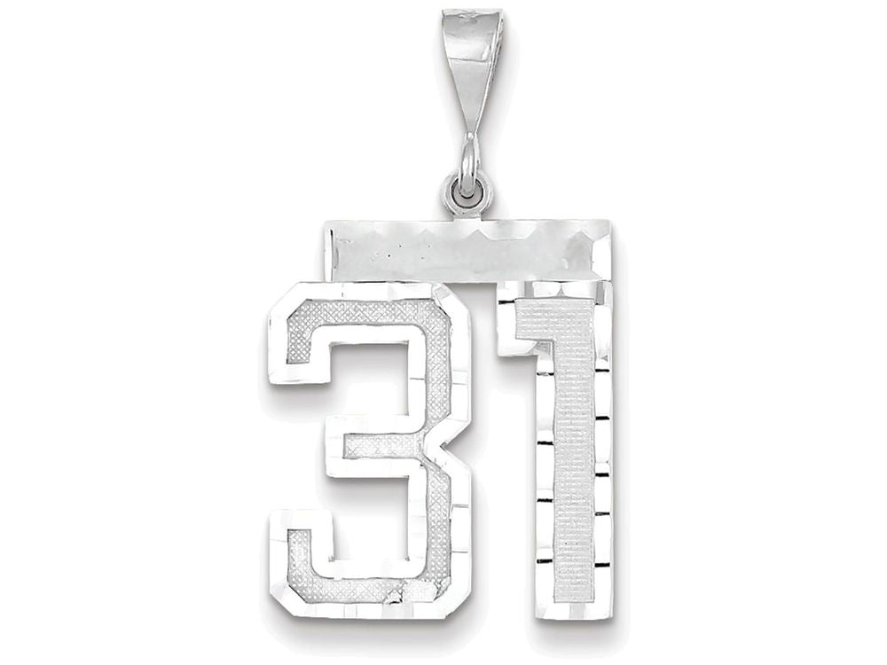 FJC Finejewelers 14k White Gold Large Bright Cut Number 31 Charm