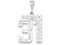 FJC Finejewelers 14k White Gold Large Bright Cut Number 31 Charm