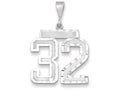 FJC Finejewelers 14k White Gold Large Bright Cut Number 32 Charm