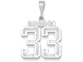 FJC Finejewelers 14k White Gold Large Bright Cut Number 33 Charm