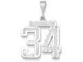 FJC Finejewelers 14k White Gold Large Bright Cut Number 34 Charm