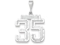 FJC Finejewelers 14k White Gold Large Bright Cut Number 35 Charm