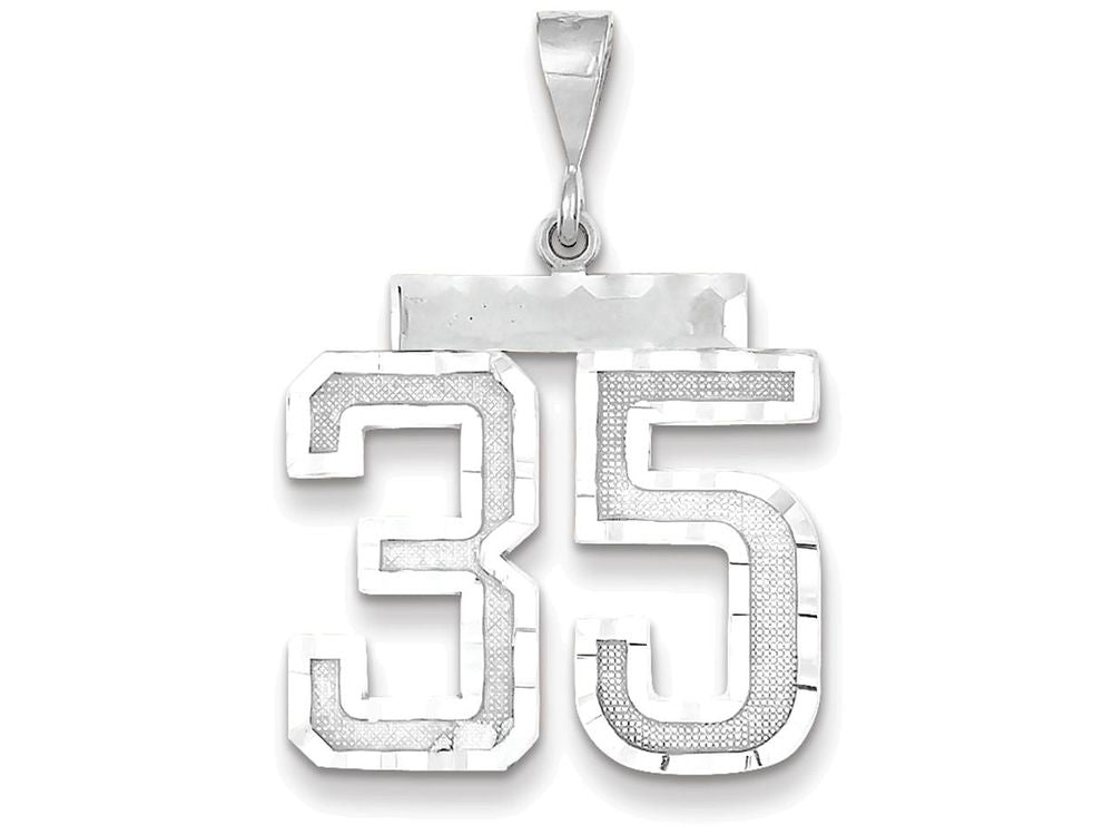 FJC Finejewelers 14k White Gold Large Bright Cut Number 35 Charm