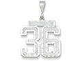 FJC Finejewelers 14k White Gold Large Bright Cut Number 36 Charm