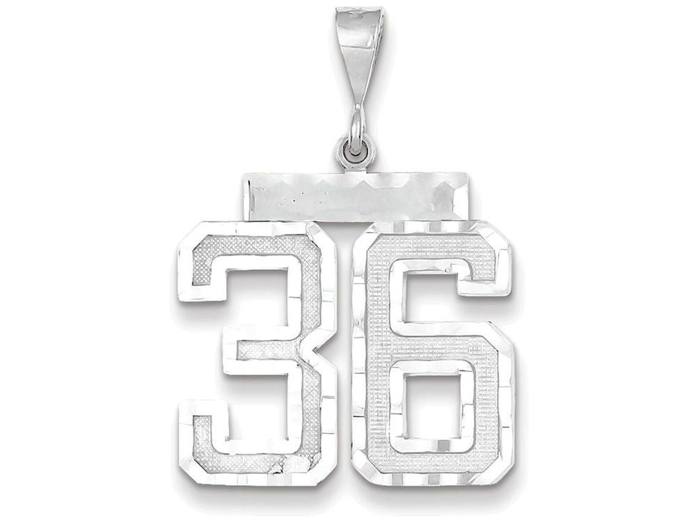 FJC Finejewelers 14k White Gold Large Bright Cut Number 36 Charm