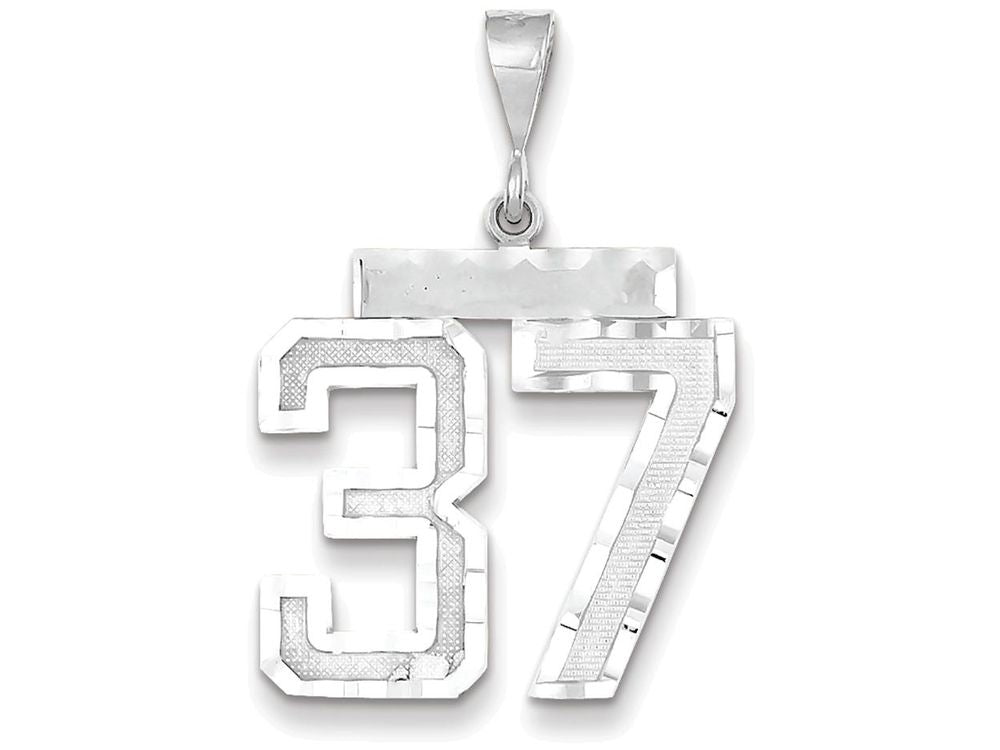 FJC Finejewelers 14k White Gold Large Bright Cut Number 37 Charm